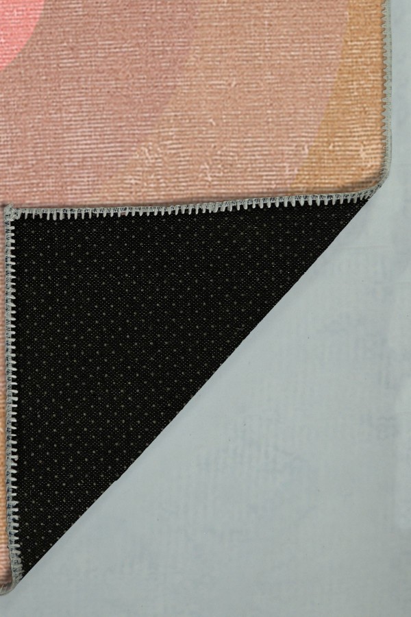 Pinkline Pamuk Tabanlı Yıkanabilen Kaydırmaz Antibakteriyel Şönil Yuvarlak Halı