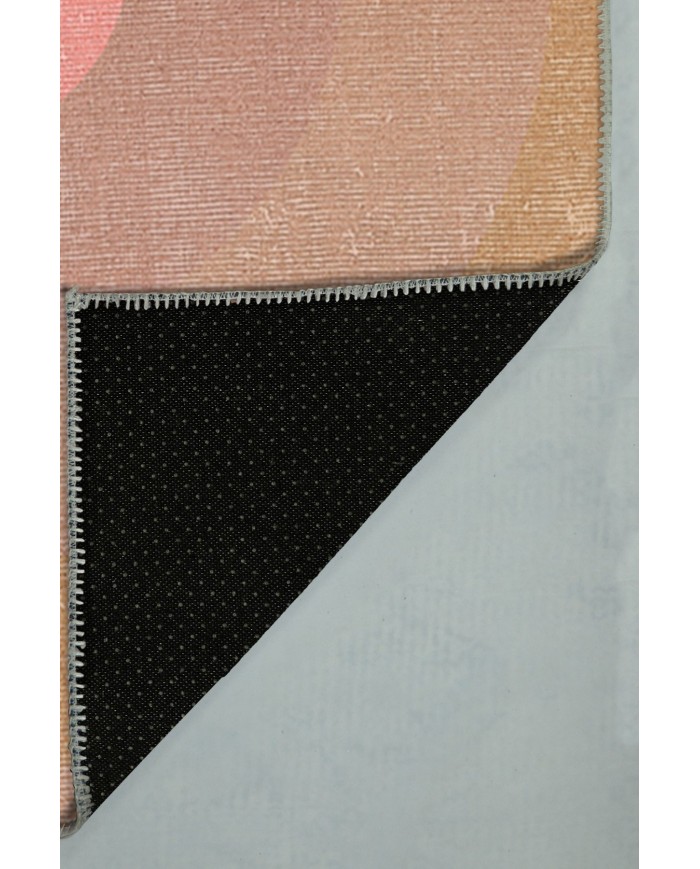 Pinkline Pamuk Tabanlı Yıkanabilen Kaydırmaz Antibakteriyel Şönil Yuvarlak Halı