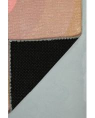 Pinkline Pamuk Tabanlı Yıkanabilen Kaydırmaz Antibakteriyel Şönil Yuvarlak Halı