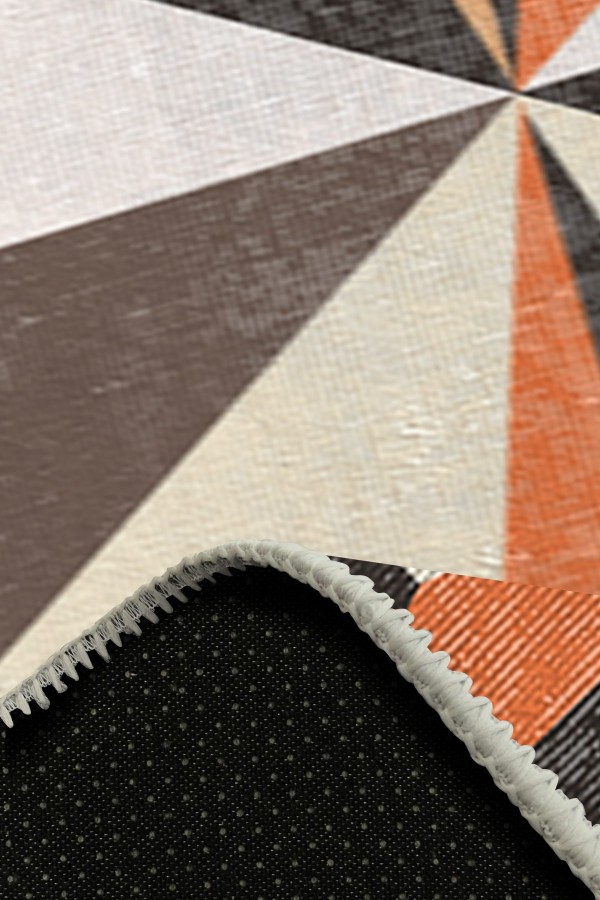 Oraf Pamuk Tabanlı Yıkanabilen Kaydırmaz Antibakteriyel Şönil Yuvarlak Halı