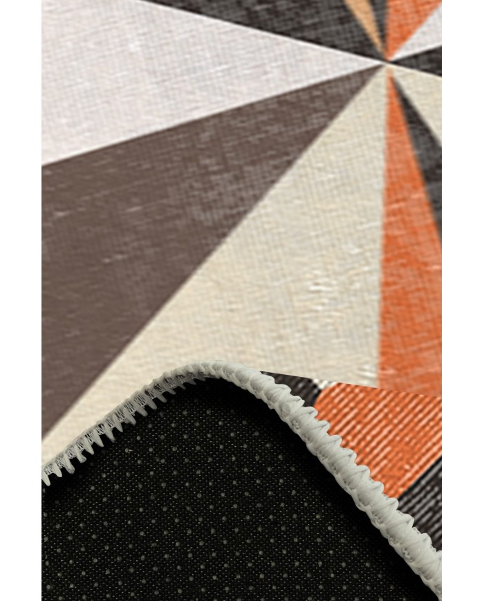 Oraf Pamuk Tabanlı Yıkanabilen Kaydırmaz Antibakteriyel Şönil Yuvarlak Halı