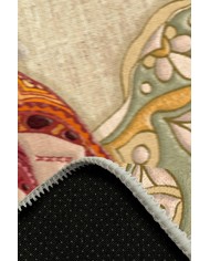 Fortana Pamuk Tabanlı Yıkanabilen Kaydırmaz Antibakteriyel Şönil Yuvarlak Halı