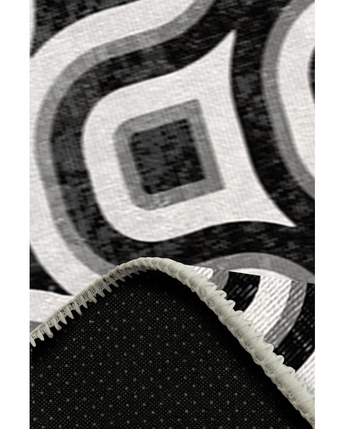 Ferteb Pamuk Tabanlı Yıkanabilen Kaydırmaz Antibakteriyel Şönil Yuvarlak Halı