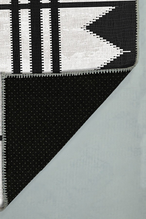 Acker Desenli Pamuk Tabanlı Yıkanabilen Kaydırmaz Antibakteriyel Şönil Salon Halısı