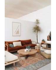 Soleil Desenli Pamuk Tabanlı Yıkanabilen Kaydırmaz Antibakteriyel Şönil Salon Halısı