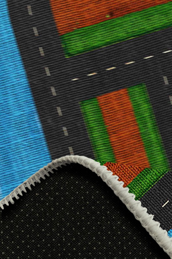 Darlene Pamuk Tabanlı Yıkanabilen Kaydırmaz Antibakteriyel Şönil Çocuk Halısı