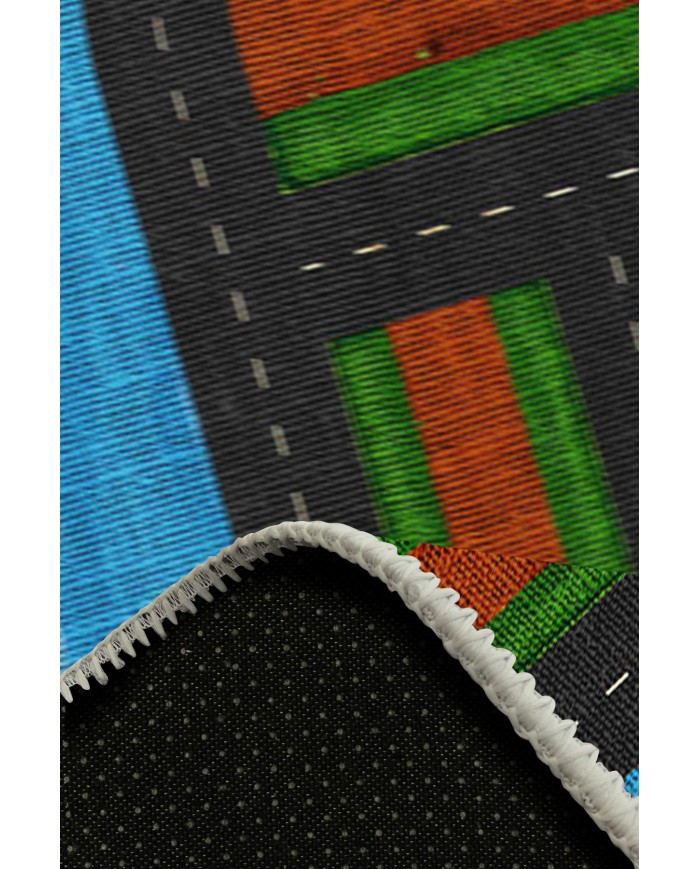 Darlene Pamuk Tabanlı Yıkanabilen Kaydırmaz Antibakteriyel Şönil Çocuk Halısı