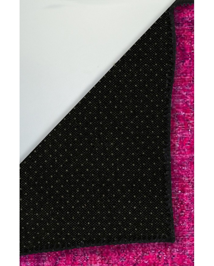 Zingararose Eskitme Desenli Pamuk Tabanlı Yıkanabilen Kaydırmaz Antibakteriyel Şönil Salon Halısı