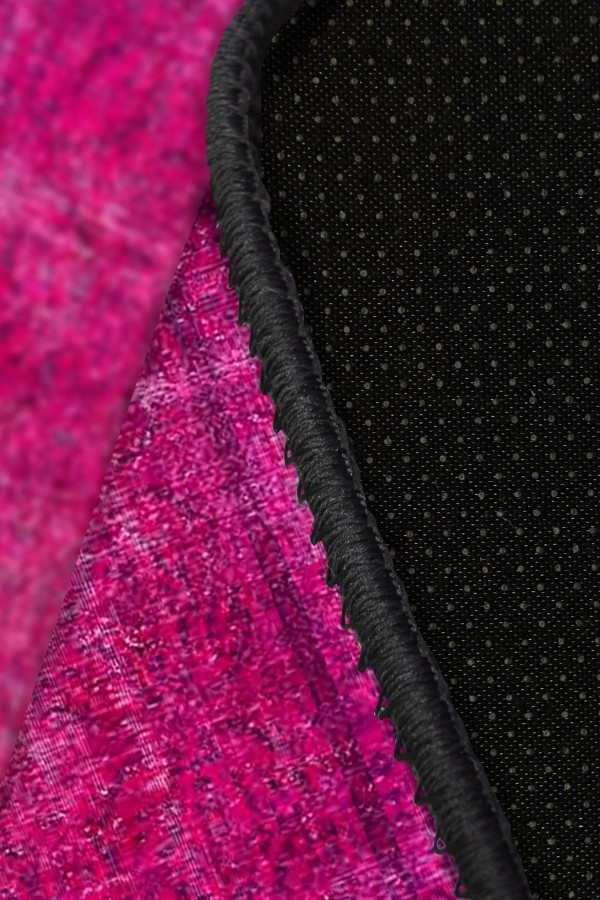 Zingararose Eskitme Desenli Pamuk Tabanlı Yıkanabilen Kaydırmaz Antibakteriyel Şönil Salon Halısı