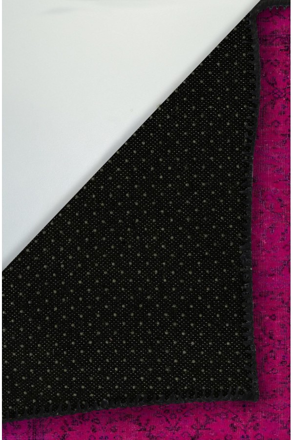 Zingararoseno Eskitme Desenli Pamuk Tabanlı Yıkanabilen Kaydırmaz Antibakteriyel Şönil Salon Halısı