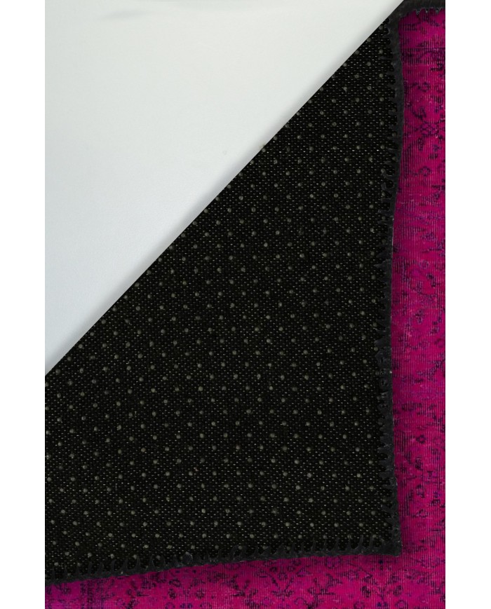 Zingararoseno Eskitme Desenli Pamuk Tabanlı Yıkanabilen Kaydırmaz Antibakteriyel Şönil Salon Halısı