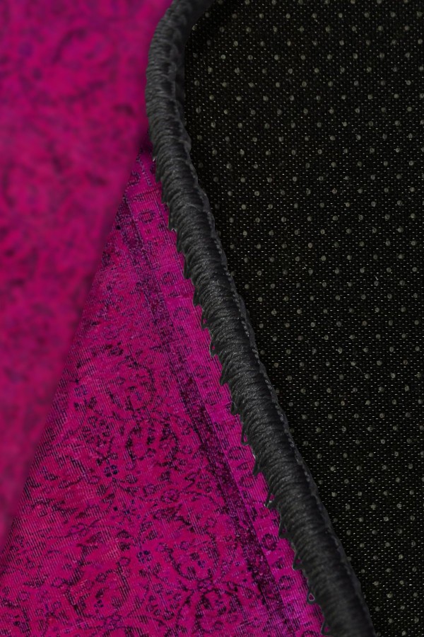 Zingararoseno Eskitme Desenli Pamuk Tabanlı Yıkanabilen Kaydırmaz Antibakteriyel Şönil Salon Halısı