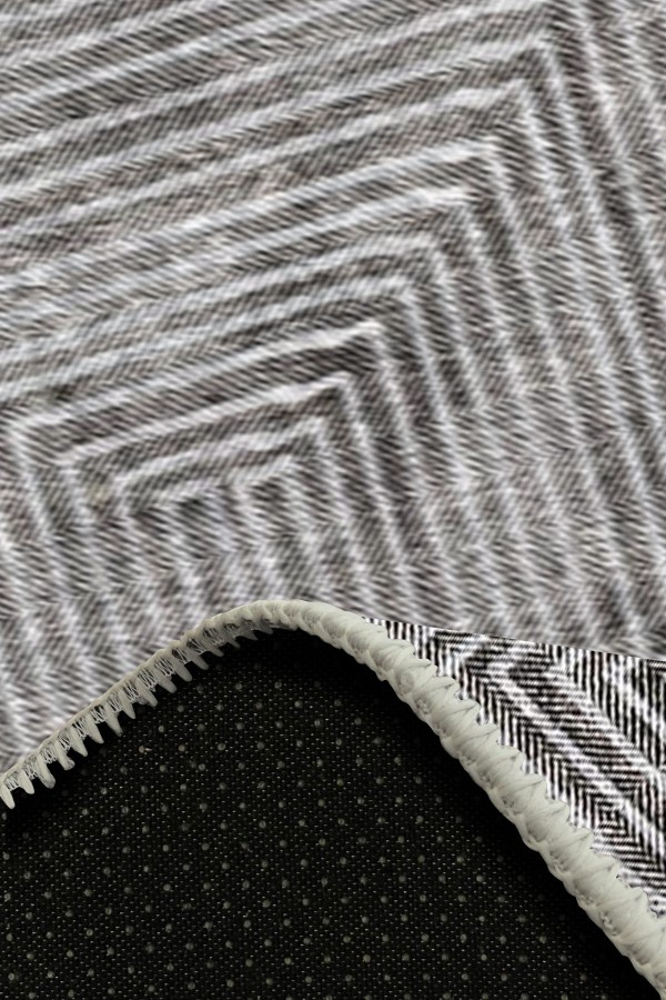 Upsala İskandinav Desenli Pamuk Tabanlı Yıkanabilen Kaydırmaz Antibakteriyel Şönil Salon Halısı