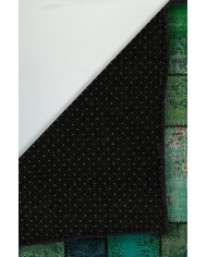 Trunk Patchwork Desenli Pamuk Tabanlı Yıkanabilen Kaydırmaz Antibakteriyel Şönil Salon Halısı