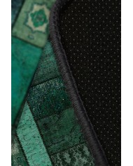 Trunk Patchwork Desenli Pamuk Tabanlı Yıkanabilen Kaydırmaz Antibakteriyel Şönil Salon Halısı