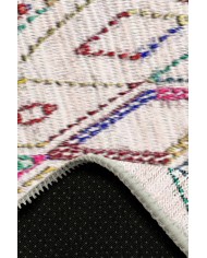 Tangiri Morocco Desenli Pamuk Tabanlı Yıkanabilen Kaydırmaz Antibakteriyel Şönil Salon Halısı