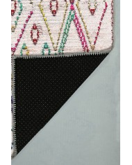 Tangiri Morocco Desenli Pamuk Tabanlı Yıkanabilen Kaydırmaz Antibakteriyel Şönil Salon Halısı