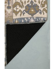 Thorn Patchwork Desenli Pamuk Tabanlı Yıkanabilen Kaydırmaz Antibakteriyel Şönil Salon Halısı