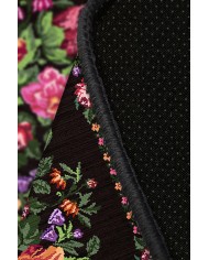 Talmaz Karabağ Desenli Pamuk Tabanlı Yıkanabilen Kaydırmaz Antibakteriyel Şönil Salon Halısı