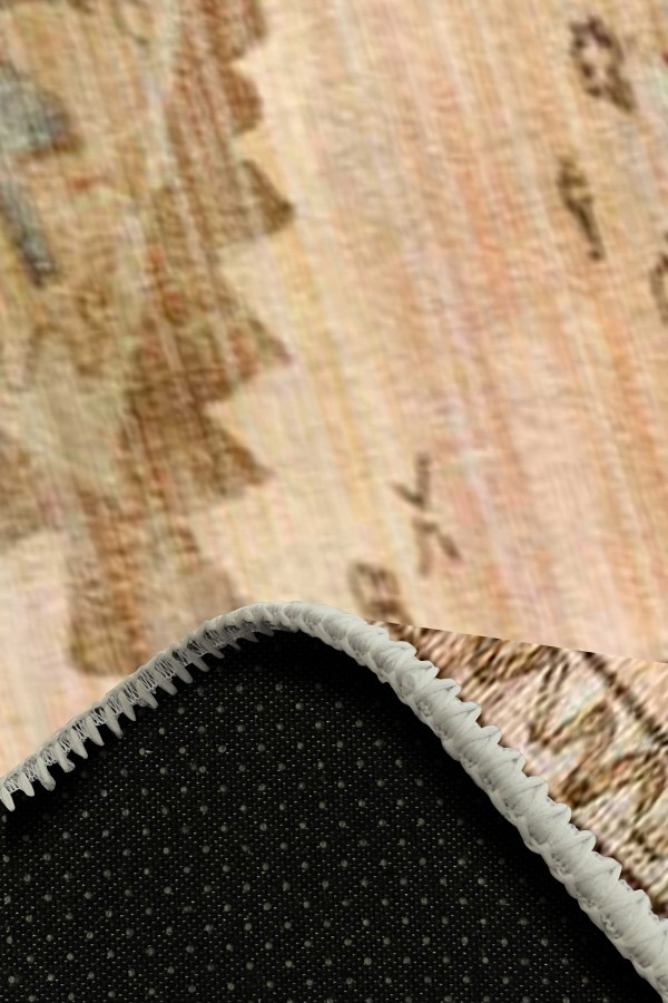 Pallio Pamuk Tabanlı Yıkanabilen Kaydırmaz Antibakteriyel Şönil Mutfak Halısı