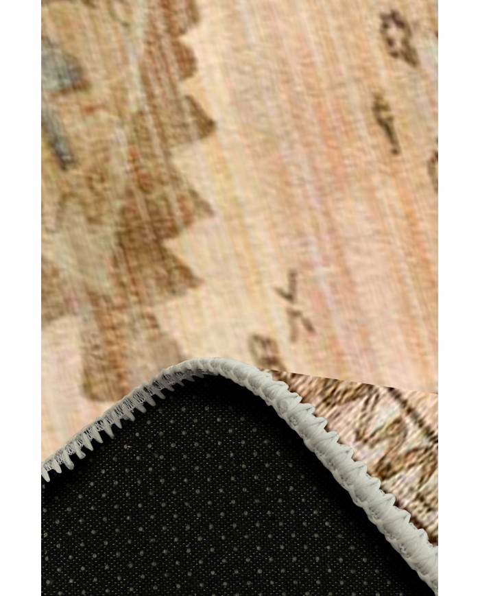 Pallio Pamuk Tabanlı Yıkanabilen Kaydırmaz Antibakteriyel Şönil Mutfak Halısı