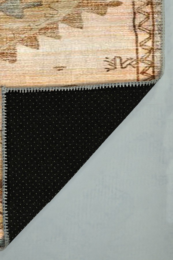 Pallio Pamuk Tabanlı Yıkanabilen Kaydırmaz Antibakteriyel Şönil Mutfak Halısı