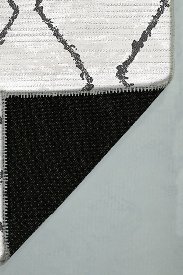 Sasha Desenli Pamuk Tabanlı Yıkanabilen Kaydırmaz Antibakteriyel Şönil Salon Halısı