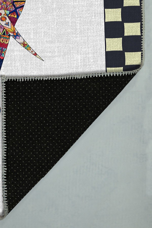 Elephant Pamuk Tabanlı Yıkanabilen Kaydırmaz Antibakteriyel Şönil Mutfak Halısı