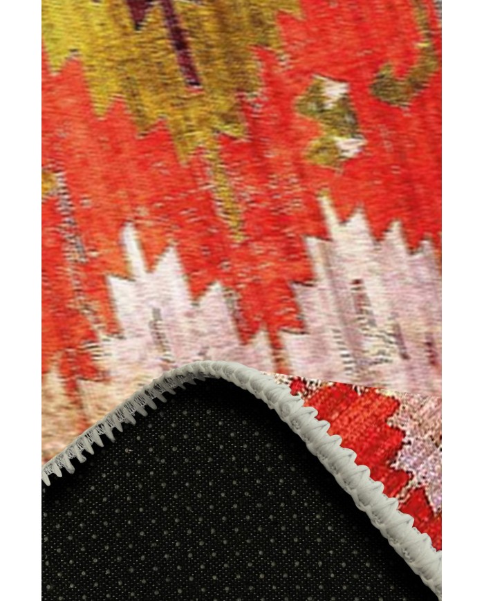 Morelle Pamuk Tabanlı Yıkanabilen Kaydırmaz Antibakteriyel Şönil Mutfak Halısı