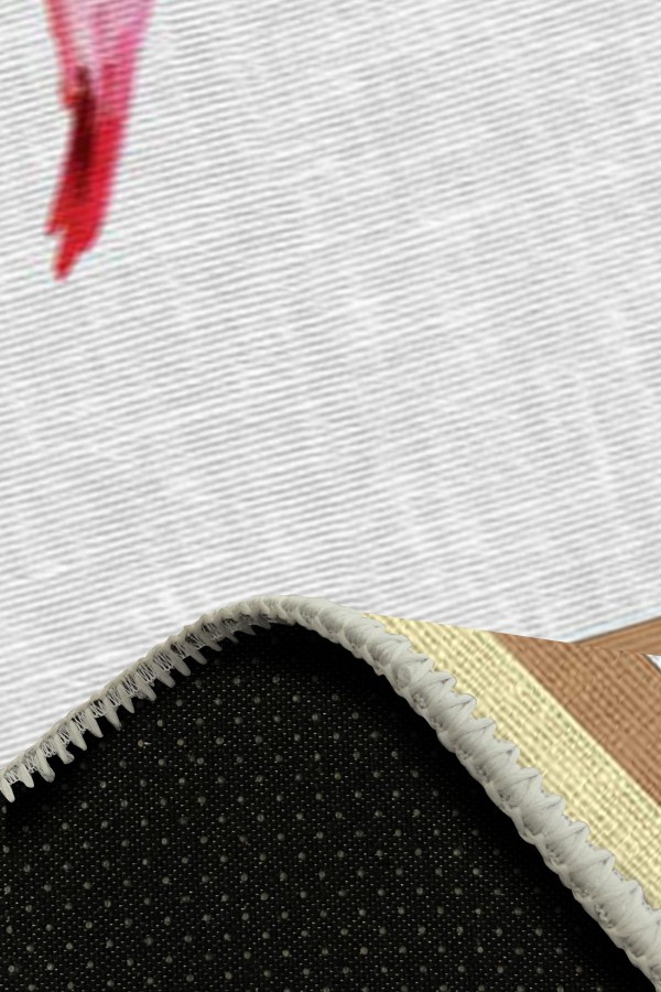 Flamingo Pamuk Tabanlı Yıkanabilen Kaydırmaz Antibakteriyel Şönil Mutfak Halısı