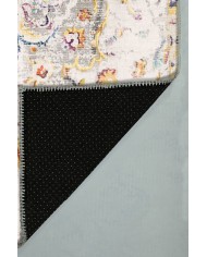 Renne Desenli Pamuk Tabanlı Yıkanabilen Kaydırmaz Antibakteriyel Şönil Salon Halısı