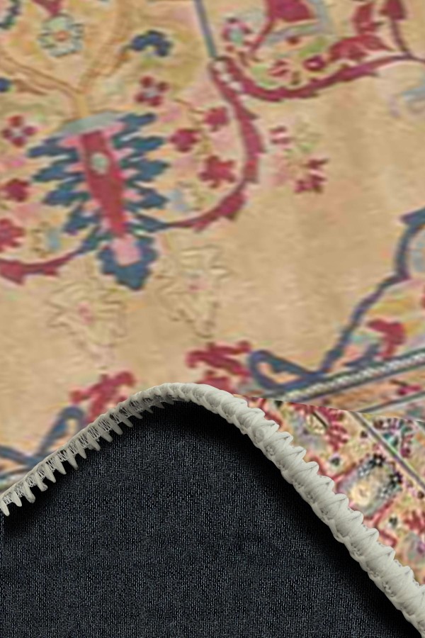 Pojix Pamuk Tabanlı Yıkanabilen Kaydırmaz Antibakteriyel Şönil Salon Halısı