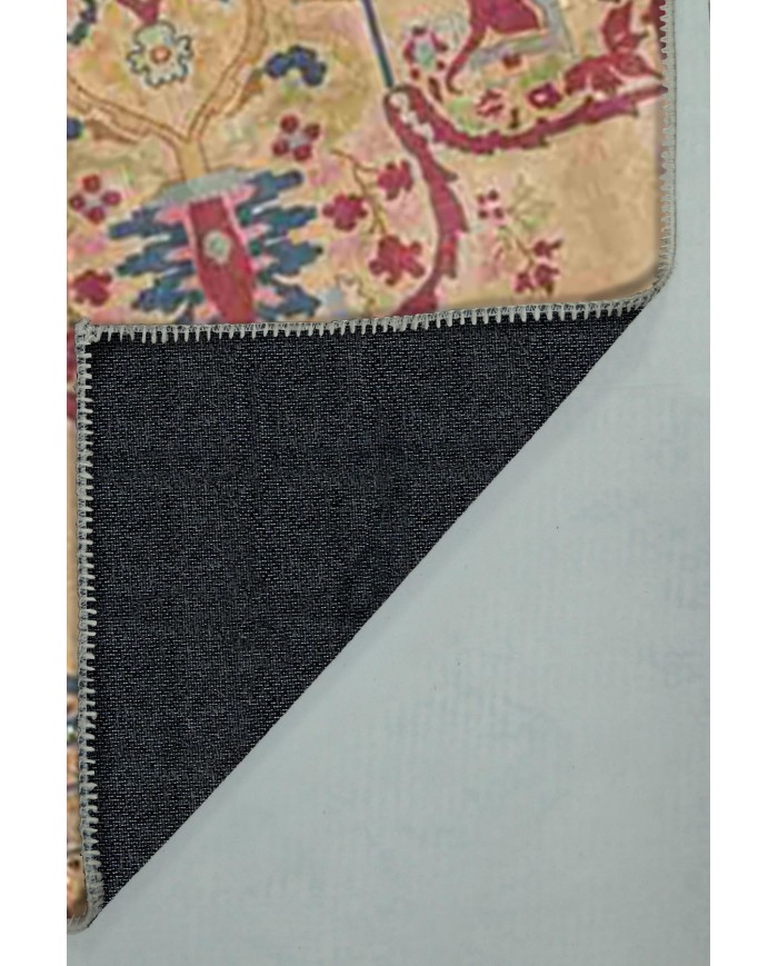 Pojix Pamuk Tabanlı Yıkanabilen Kaydırmaz Antibakteriyel Şönil Salon Halısı