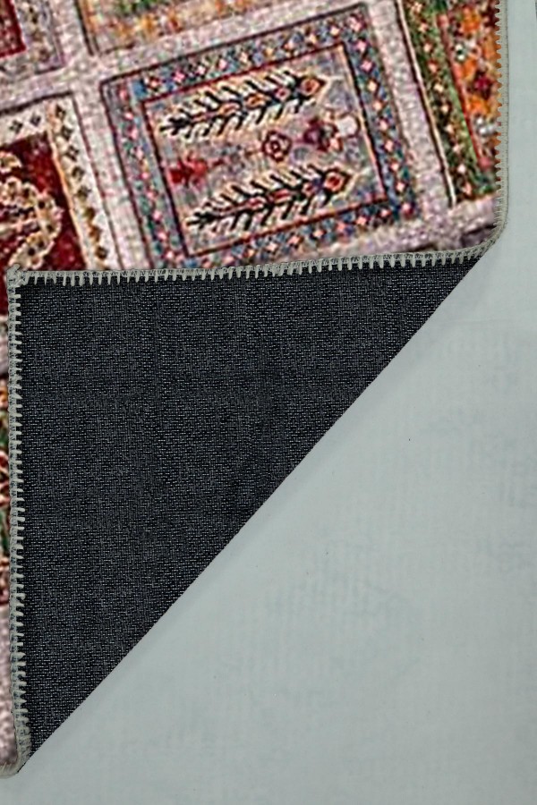 Puzzle Eskitme Desenli Pamuk Tabanlı Yıkanabilen Kaydırmaz Antibakteriyel Şönil Salon Halısı