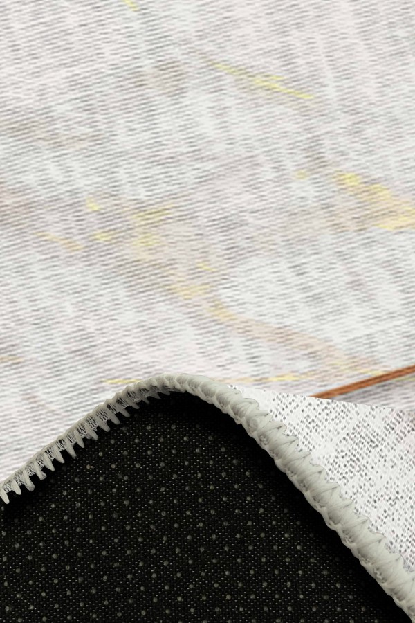 Marble Pamuk Tabanlı Yıkanabilen Kaydırmaz Antibakteriyel Şönil Mutfak Halısı