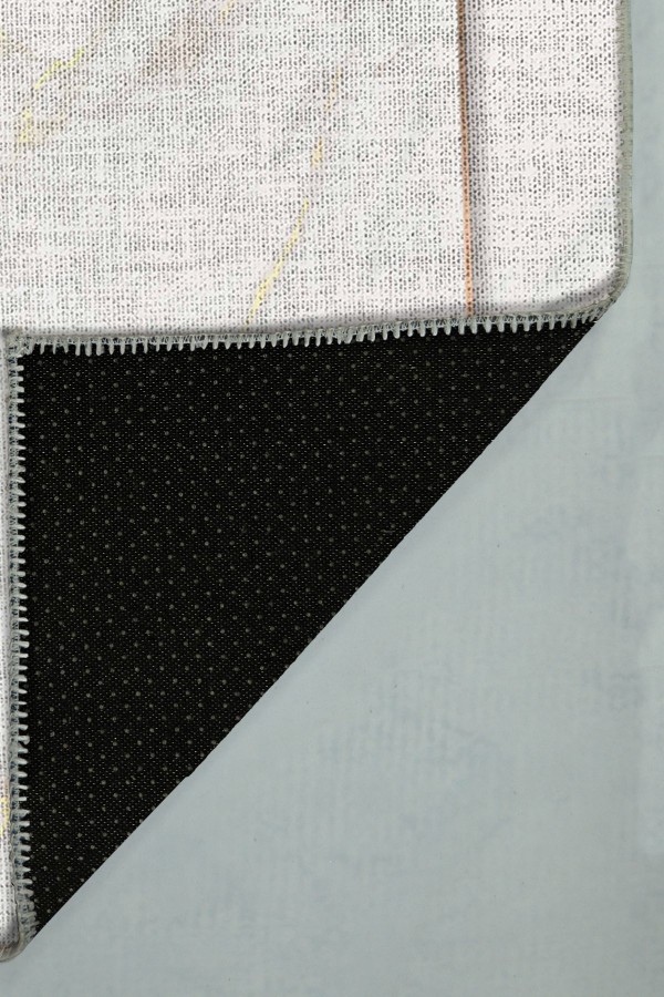 Marble Pamuk Tabanlı Yıkanabilen Kaydırmaz Antibakteriyel Şönil Mutfak Halısı