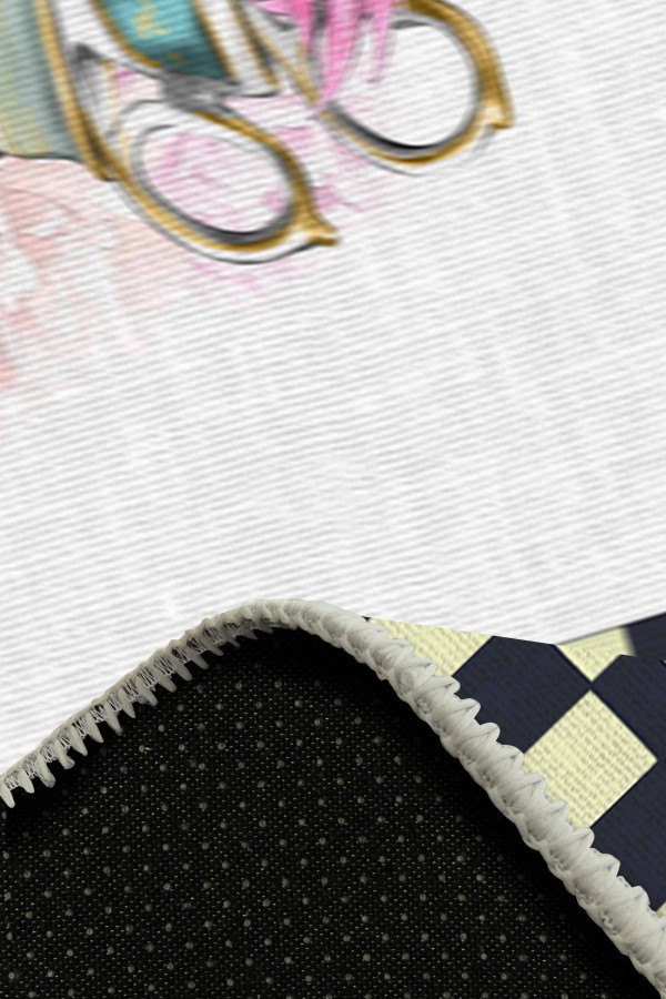 Dalya Pamuk Tabanlı Yıkanabilen Kaydırmaz Antibakteriyel Şönil Mutfak Halısı