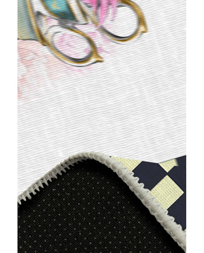 Dalya Pamuk Tabanlı Yıkanabilen Kaydırmaz Antibakteriyel Şönil Mutfak Halısı