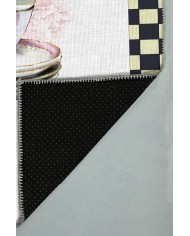 Dalya Pamuk Tabanlı Yıkanabilen Kaydırmaz Antibakteriyel Şönil Mutfak Halısı