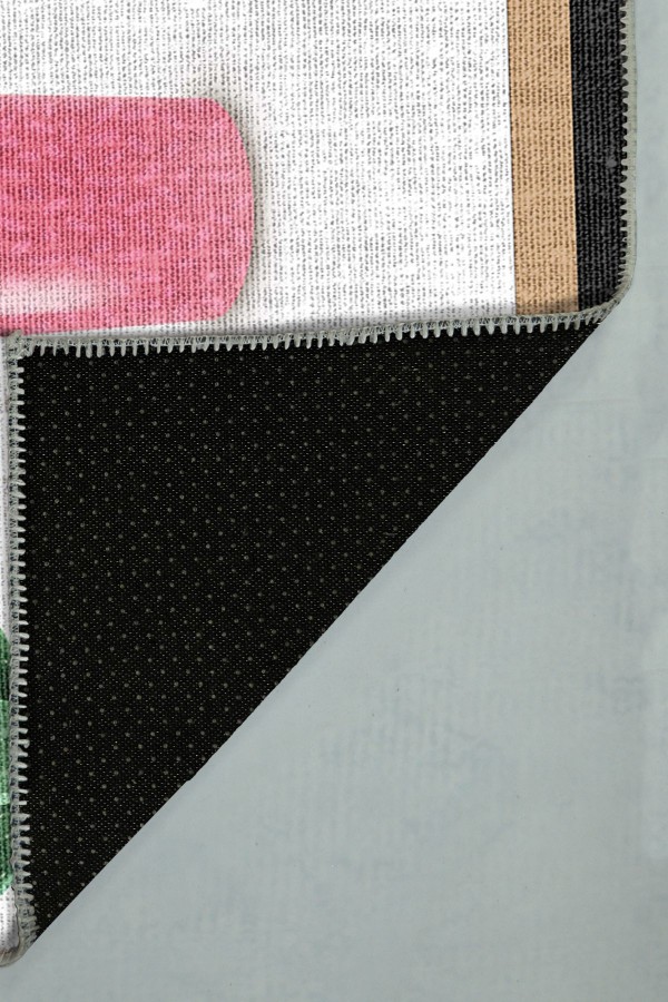 Dande Pamuk Tabanlı Yıkanabilen Kaydırmaz Antibakteriyel Şönil Mutfak Halısı