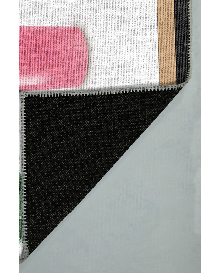 Dande Pamuk Tabanlı Yıkanabilen Kaydırmaz Antibakteriyel Şönil Mutfak Halısı