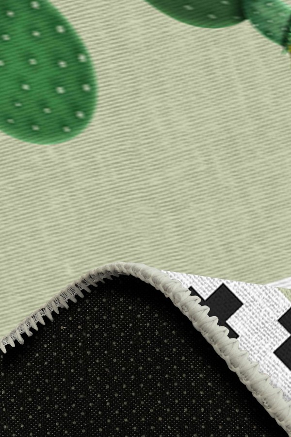 Cactus Pamuk Tabanlı Yıkanabilen Kaydırmaz Antibakteriyel Şönil Mutfak Halısı