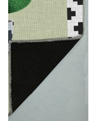 Cactus Pamuk Tabanlı Yıkanabilen Kaydırmaz Antibakteriyel Şönil Mutfak Halısı