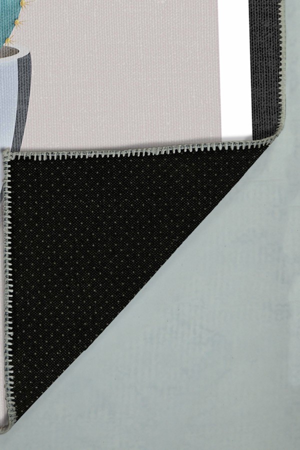 Cumi Pamuk Tabanlı Yıkanabilen Kaydırmaz Antibakteriyel Şönil Mutfak Halısı