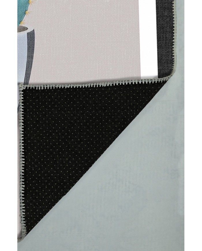 Cumi Pamuk Tabanlı Yıkanabilen Kaydırmaz Antibakteriyel Şönil Mutfak Halısı