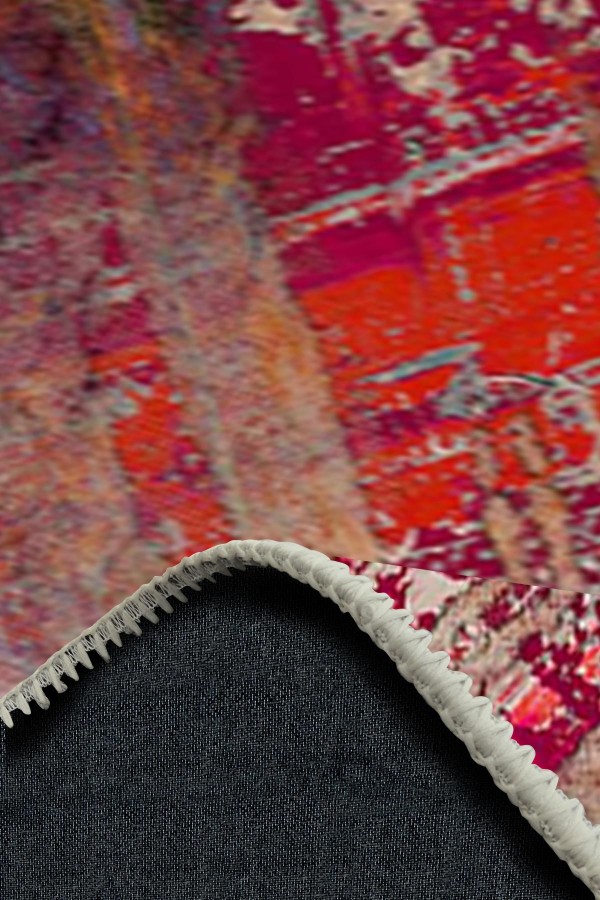 Pablo Desenli Pamuk Tabanlı Yıkanabilen Kaydırmaz Antibakteriyel Şönil Salon Halısı