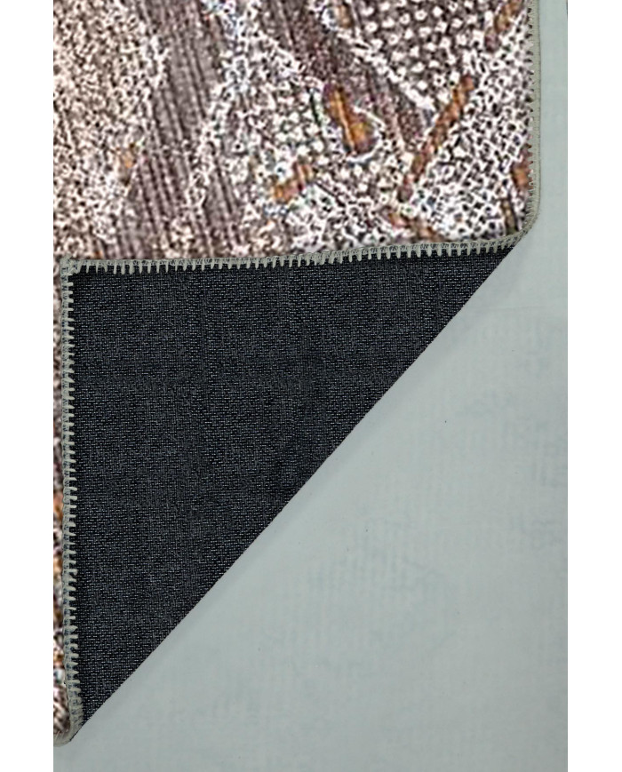 Norton Desenli Pamuk Tabanlı Yıkanabilen Kaydırmaz Antibakteriyel Şönil Salon Halısı