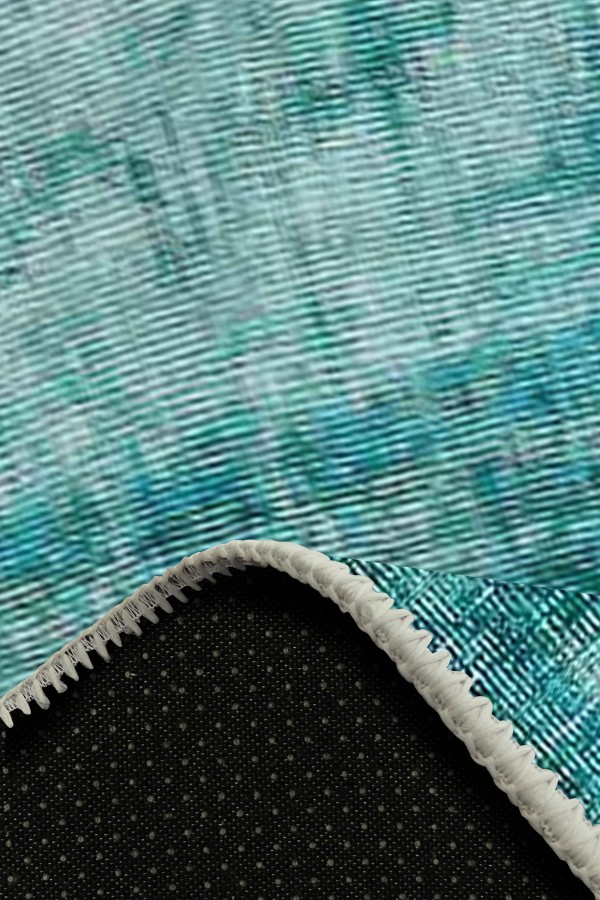 Levanzo Elit Desenli Pamuk Tabanlı Yıkanabilen Kaydırmaz Antibakteriyel Şönil Salon Halısı