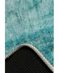 Levanzo Elit Desenli Pamuk Tabanlı Yıkanabilen Kaydırmaz Antibakteriyel Şönil Salon Halısı