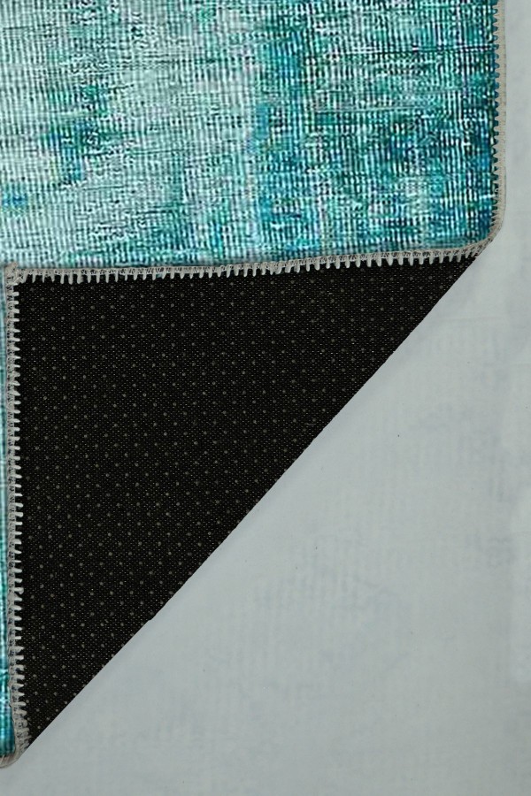 Levanzo Elit Desenli Pamuk Tabanlı Yıkanabilen Kaydırmaz Antibakteriyel Şönil Salon Halısı